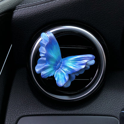 Starry Sky Blue Butterfly Set of 3 Butterfly Car Air Vent Clips - Decorative Scent Diffuser Ornaments V888-ELOSUNG24968