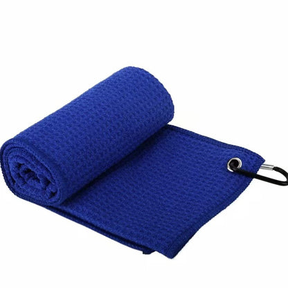 Blue Microfiber Waffle Weave Golf Towel Set - 4 Pack (40x60cm) - Ultra Absorbent & Quick Drying V888-ELOSUNG24976