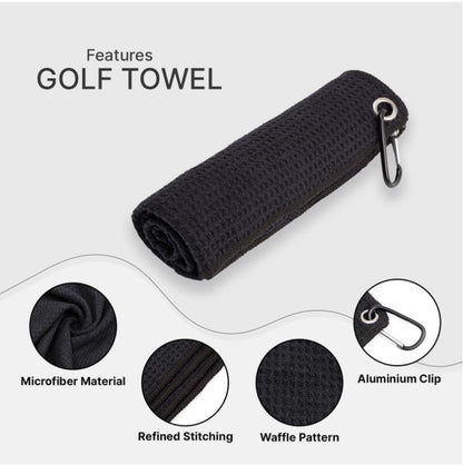 Blue Microfiber Waffle Weave Golf Towel Set - 4 Pack (40x60cm) - Ultra Absorbent & Quick Drying V888-ELOSUNG24976