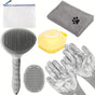 Grey 6-Piece Dog Grooming Bath Set - Absorbent Microfiber Towels & Wash Mitts for Shiny Coats V888-ELOSUNG24980