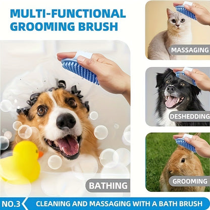 Grey 6-Piece Dog Grooming Bath Set - Absorbent Microfiber Towels & Wash Mitts for Shiny Coats V888-ELOSUNG24980