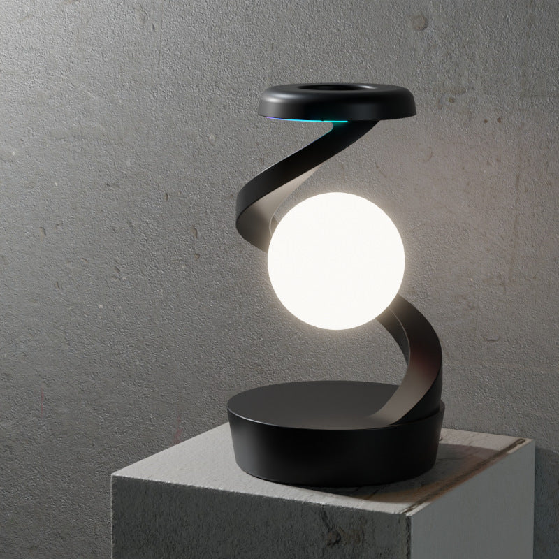 Black Modern Levitating LED Desk Lamp - Spiral Design Atmosphere Light V888-ELOSUNG24983
