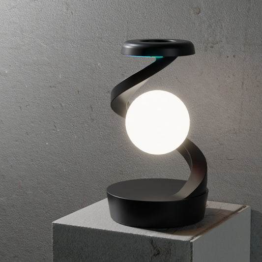 Black Modern Levitating LED Desk Lamp - Spiral Design Atmosphere Light V888-ELOSUNG24983