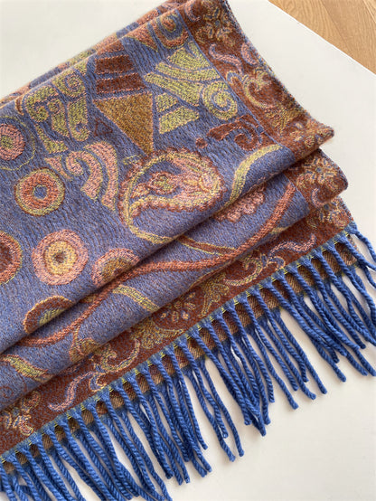 Green Bohemian Paisley Print Scarf - Large Lightweight Shawl Wrap - 200cm x 65cm V888-ELOSUNG24998