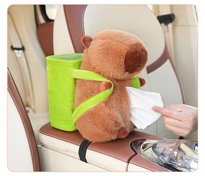 Cute Capybara Tissue Holder for Car - Plush Toy with Storage V888-ELOSUNG25024