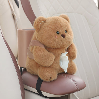 Adorable Bear Tissue Holder for Car - Plush Toy with Storage V888-ELOSUNG25027