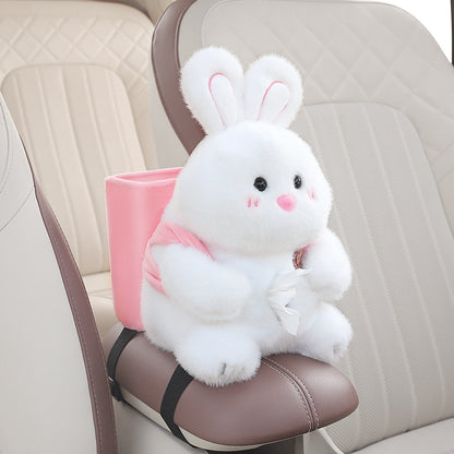 Adorable White Rabbit Tissue Holder for Car - Plush Toy with Storage V888-ELOSUNG25029