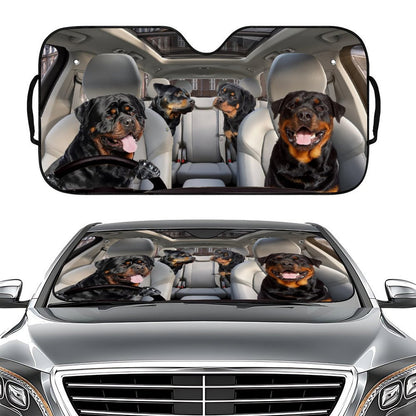Black Dog Driving Car Sunshade for Windshield - UV Protection V888-ELOSUNG25033