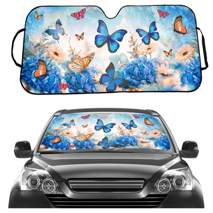 Color Butterfly Driving Car Sunshade for Windshield - UV Protection V888-ELOSUNG25035