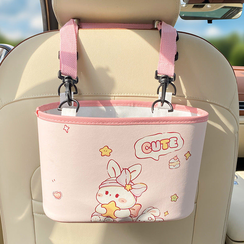 Adorable Bunny with bow Car Trash Holder - Keeps Your Car Tidy V888-ELOSUNG25051