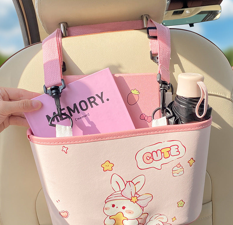 Adorable Bunny with bow Car Trash Holder - Keeps Your Car Tidy V888-ELOSUNG25051