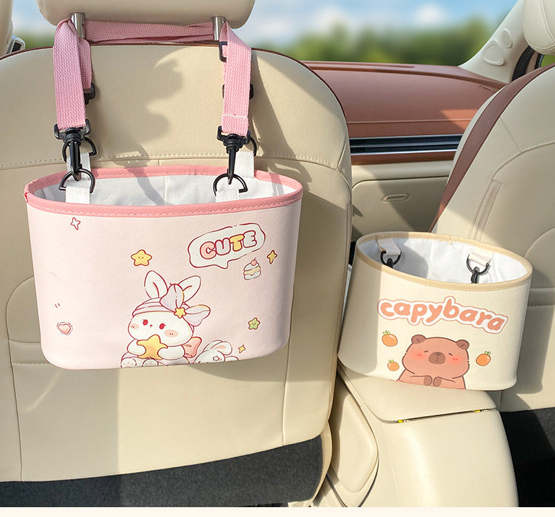 Adorable Bunny with bow Car Trash Holder - Keeps Your Car Tidy V888-ELOSUNG25051