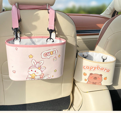Adorable Bunny with bow Car Trash Holder - Keeps Your Car Tidy V888-ELOSUNG25051