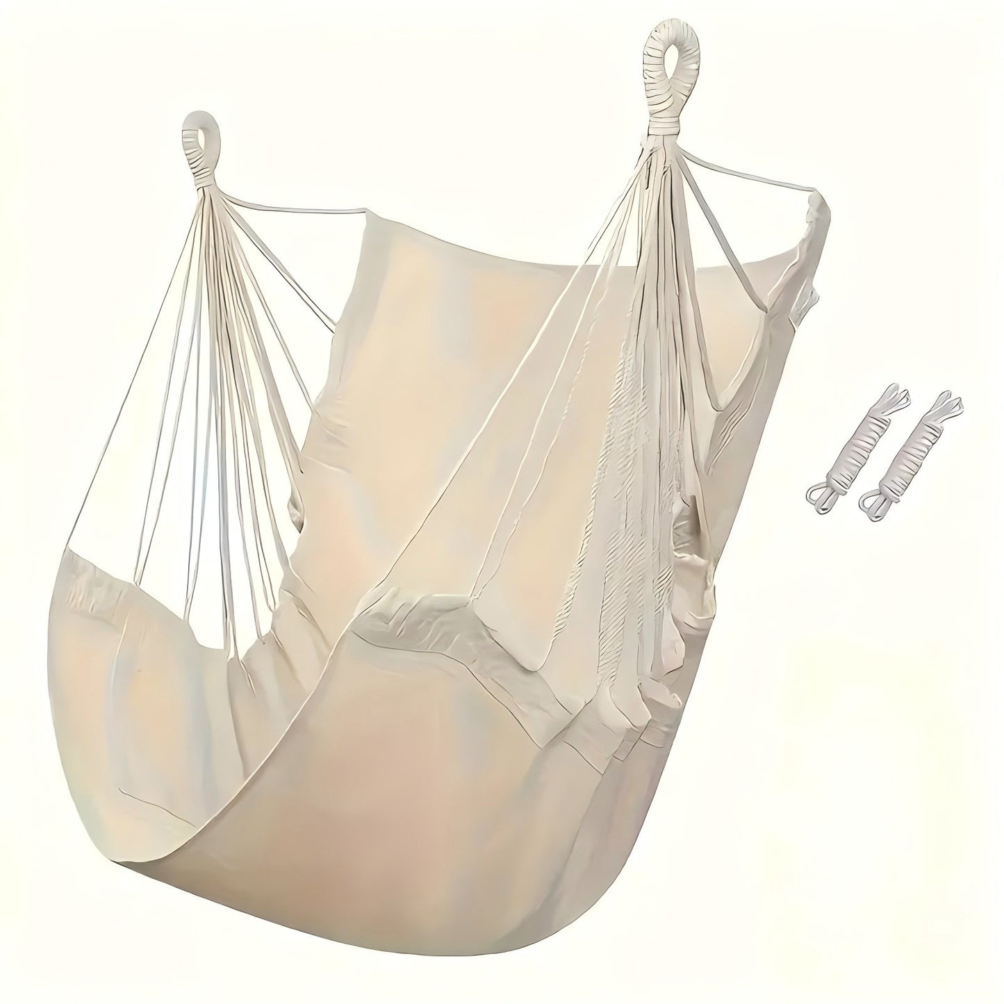 Colorful Striped Hammock Chair with Ropes and Storage Bag - White V888-ELOSUNG25076