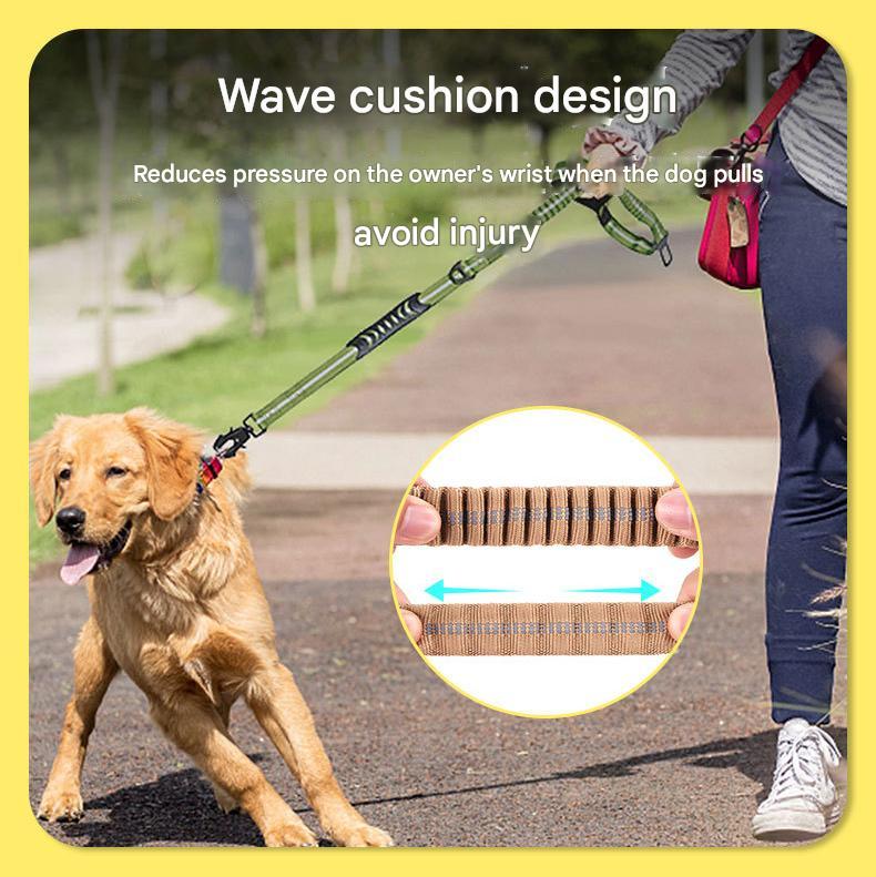 Grey Shock Absorbing Dog Leash with Reflective Stitching - 135cm for Small to Large Dogs V888-ELOSUNG25086