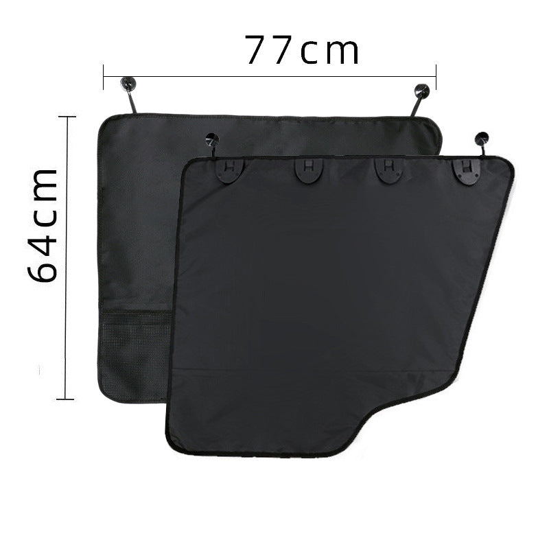 Pet Car Door Protector with Storage Pocket - 77x64cm Black V888-ELOSUNG25089