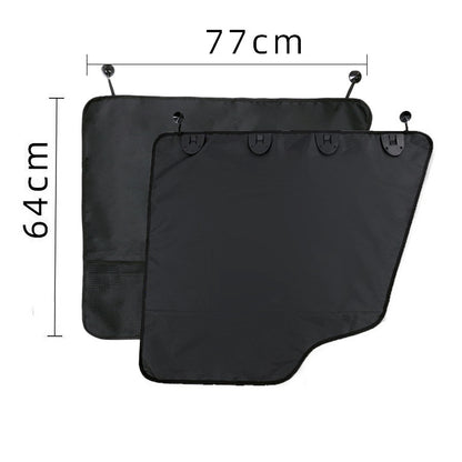 Pet Car Door Protector with Storage Pocket - 77x64cm Black V888-ELOSUNG25089