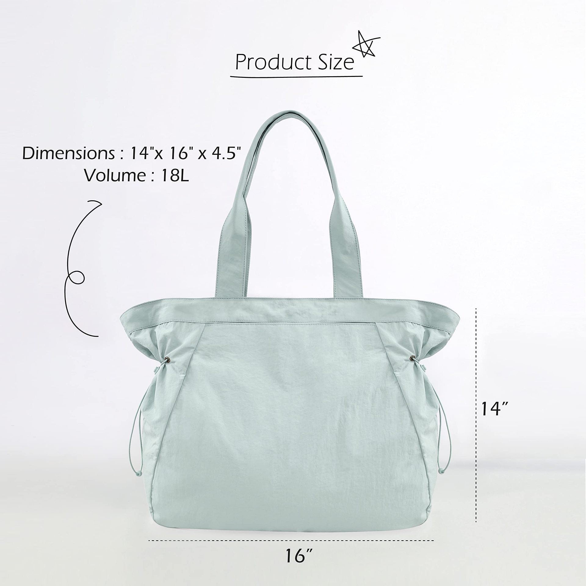 Water-Resistant Tote Bag with Drawstring Side-Cinch and Snap Closure - 18L Capacity Pink V888-ELOSUNG25102