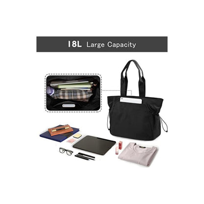 Water-Resistant Tote Bag with Drawstring Side-Cinch and Snap Closure - 18L Capacity Pink V888-ELOSUNG25102