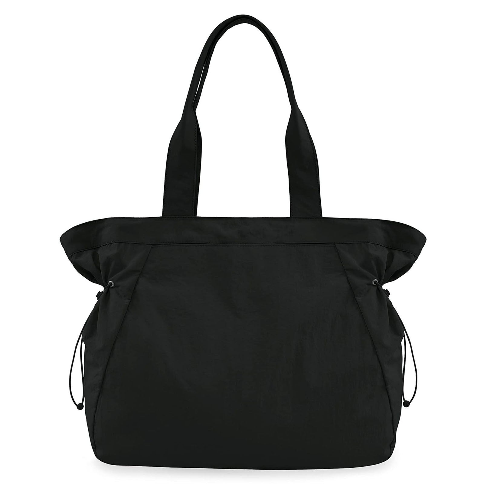 Water-Resistant Tote Bag with Drawstring Side-Cinch and Snap Closure - 18L Capacity Black V888-ELOSUNG25103