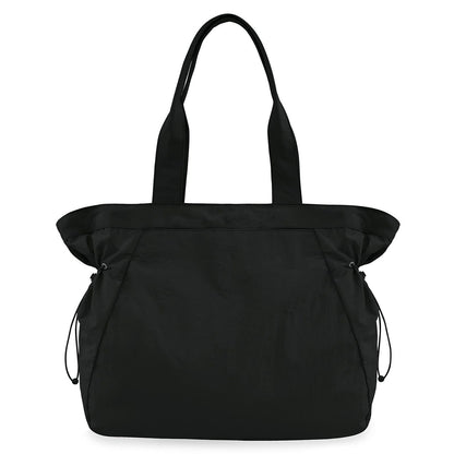 Water-Resistant Tote Bag with Drawstring Side-Cinch and Snap Closure - 18L Capacity Black V888-ELOSUNG25103