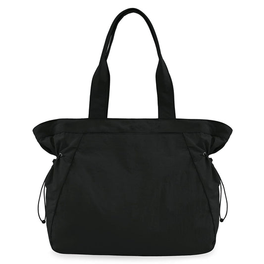 Water-Resistant Tote Bag with Drawstring Side-Cinch and Snap Closure - 18L Capacity Black V888-ELOSUNG25103