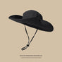 Water-Repellent Wide-Brim Bucket Hat with Adjustable Chin Strap - Sun Protection Black V888-ELOSUNG25107
