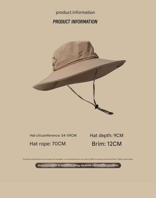 Water-Repellent Wide-Brim Bucket Hat with Adjustable Chin Strap - Sun Protection Grey V888-ELOSUNG25108