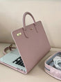 Stylish Leather Laptop Sleeve with Handle and Perforated Design - Soft Pink Color V888-ELOSUNG25110