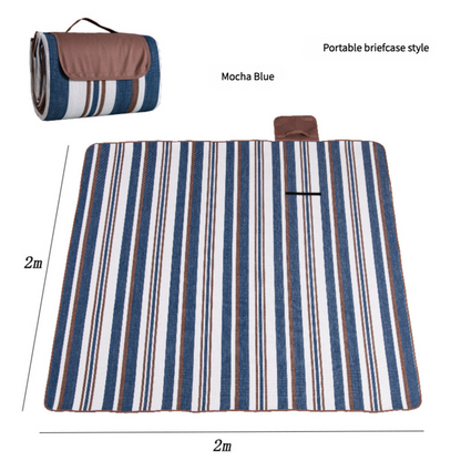 Waterproof Foldable Picnic Blanket with Handle - 2x2m Mocha Blue V888-ELOSUNG25111