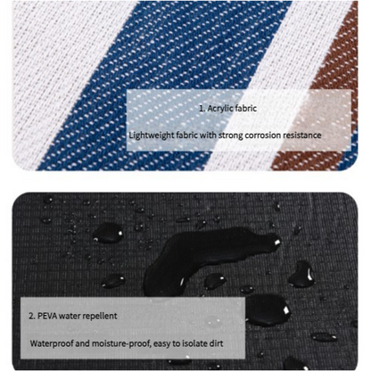 Waterproof Foldable Picnic Blanket with Handle - 2x2m Mocha Blue V888-ELOSUNG25111
