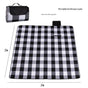 Waterproof Foldable Picnic Blanket with Handle - 2x2m Black and white large grid V888-ELOSUNG25115