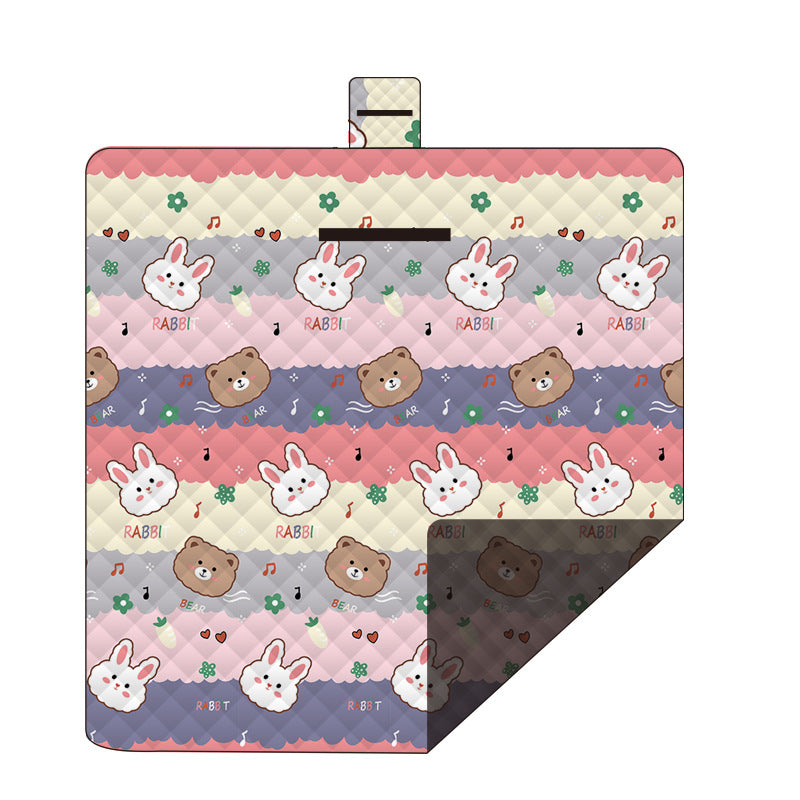 Waterproof Foldable Picnic Blanket with Musical Bunny Print - 200x200cm V888-ELOSUNG25117