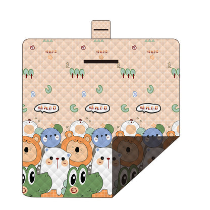 Waterproof Foldable Picnic Blanket with Little Frog Print- 200x200cm V888-ELOSUNG25118