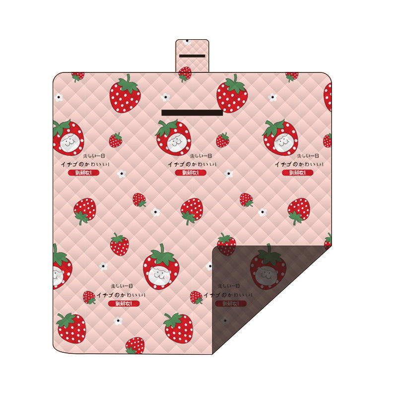 Waterproof Foldable Picnic Blanket with strawberry Print - 200x200cm V888-ELOSUNG25122