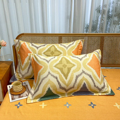 Comfortable cotton pillowcase, double-sided warm design, breathable and skin-friendly - Orange V888-ELOSUNG25130