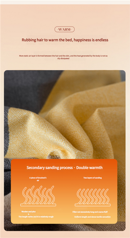 Comfortable cotton pillowcase, double-sided warm design, breathable and skin-friendly - Yellowish gray V888-ELOSUNG25132