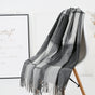 Cozy Color Block Fringe Scarf - Black and White Shawl for Fall and Winter V888-ELOSUNG25145