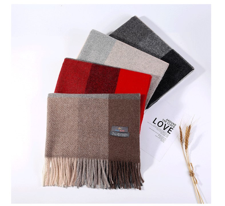 Cozy Color Block Fringe Scarf - Pink Shawl for Fall and Winter V888-ELOSUNG25147
