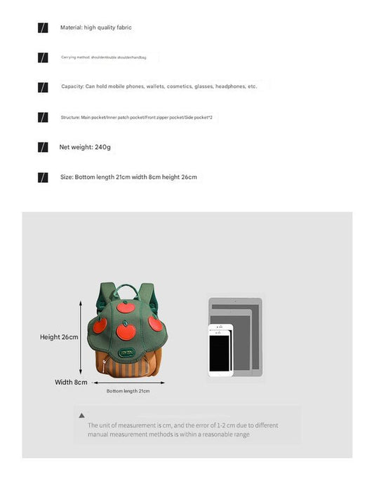 Green Baby Travel Cartoon Light Travel Bag - Cute 21x8x26cm Light Bag 240g Suitable for Daily Use V888-ELOSUNG25179