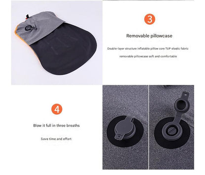 Inflatable Camping Pillow - Lightweight 46x32x12cm Travel Pillow 180g in Grey V888-ELOSUNG25189
