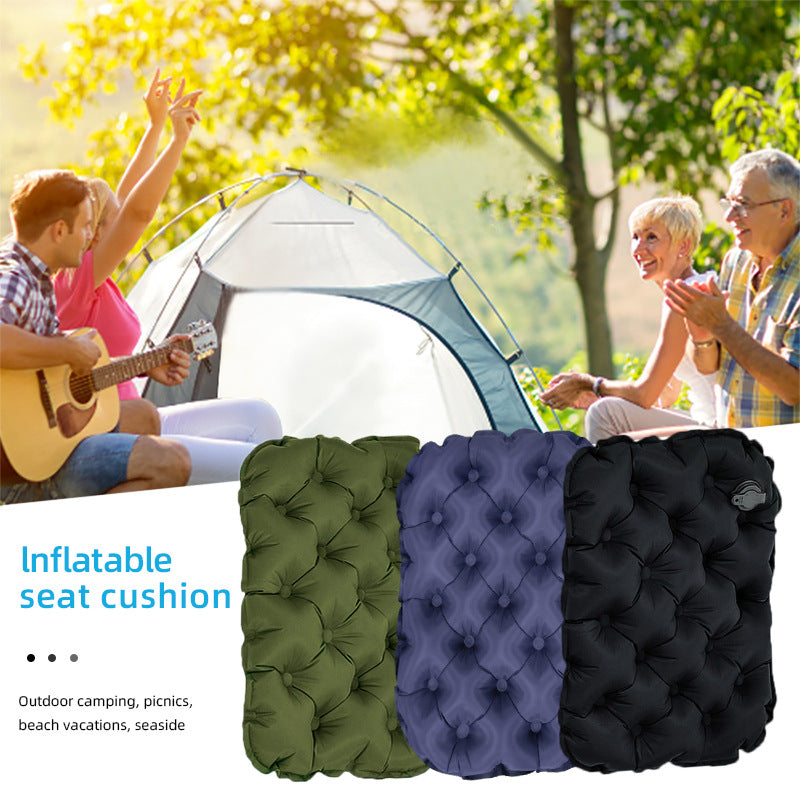Inflatable Seat Cushion - Portable 40x30x5cm Camping Pad in Olive Green V888-ELOSUNG25190