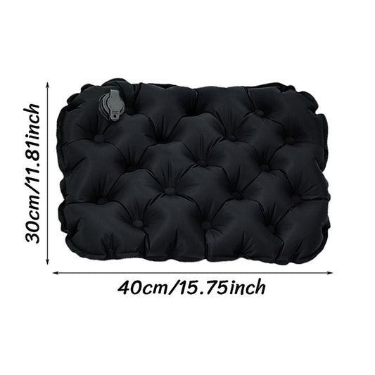 Inflatable Seat Cushion - Portable 40x30x5cm Camping Pad in Olive Black V888-ELOSUNG25191