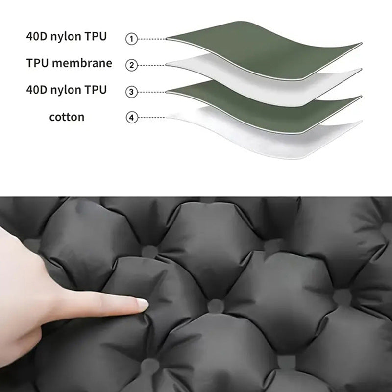 Inflatable Seat Cushion - Portable 40x30x5cm Camping Pad in Olive Grey V888-ELOSUNG25192