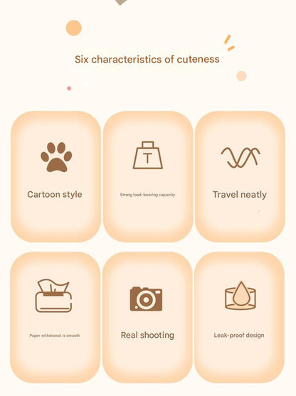 Black Cute Cartoon Car Trash Bin with Adjustable Strap - Water-Repellent Corduroy (19x24cm) V888-ELOSUNG25194