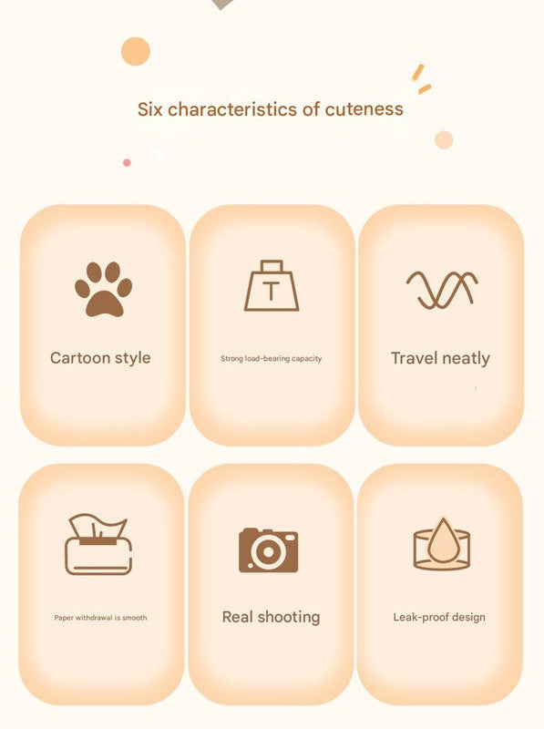 Brown Cute Cartoon Car Trash Bin with Adjustable Strap - Water-Repellent Corduroy (19x24cm) V888-ELOSUNG25196