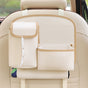 Car Seat Back Organizer with Practical design-Multi-Pocket Storage for Tissues and Gadgets-Beige V888-ELOSUNG25222