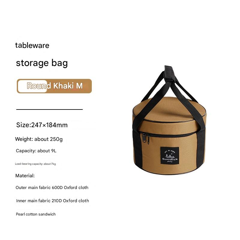 Portable Outdoor Kitchen Utensil Organizer,Waterproof Camping Cookware Storage Bag, Khaki-Size M V888-ELOSUNG25227