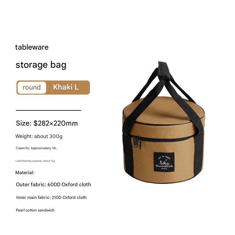 Portable Outdoor Kitchen Utensil Organizer,Waterproof Camping Cookware Storage Bag, Khaki-Size L V888-ELOSUNG25228
