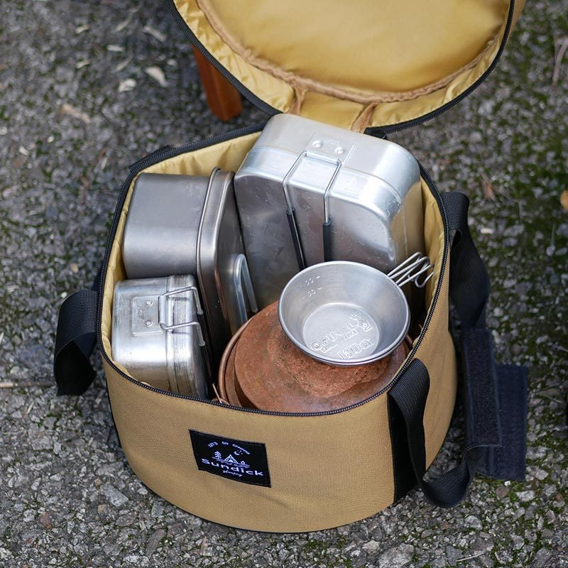 Portable Outdoor Kitchen Utensil Organizer,Waterproof Camping Cookware Storage Bag, Khaki-Size L V888-ELOSUNG25228